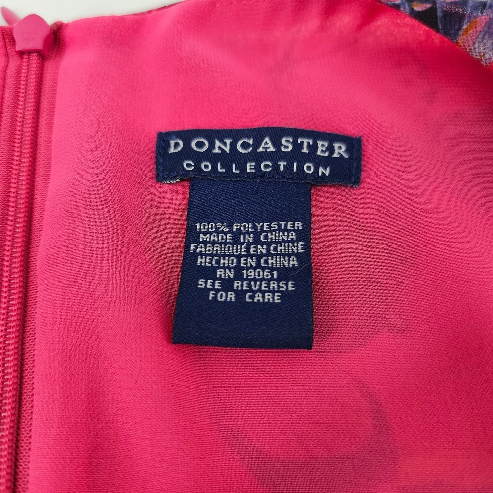 Doncaster Collection Pink Butterfly Print V-Neck Long Sleeve Shift Dress Size 16 - Picture 5 of 10